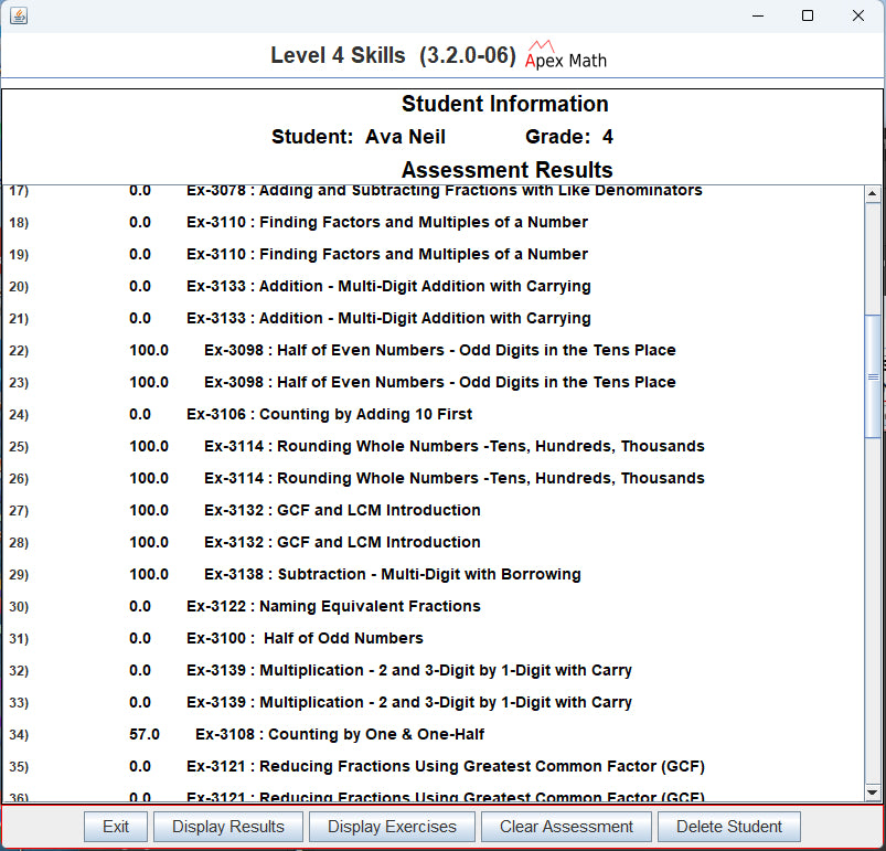 Grade Level 4 Math